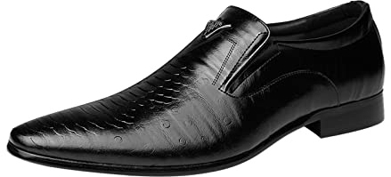 Zapatos de traje, zapatos de piel, para hombre, color marrón, clásicos, de negocios, Oxford, vintage, con cordones, elegantes, para boda, trabajo, etc, Z1 negro., 43 EU
