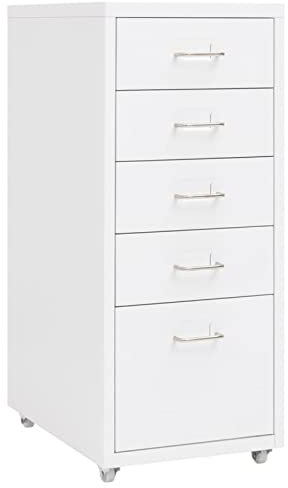 ARKEM Armario archivador armarios de Herramientas Mueble Oficina archivador Oficina móvil Metal Blanco 28x41x69 cm - 335913