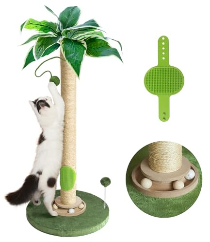 Fantasreen Tiragraffi per Gatti 84cm, Tiragraffi Alto per da Interno con Giocattolo per Gatti e Palla Interattiva, Autogestito per Gattini Adulti