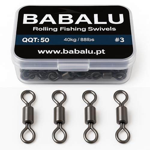 50 pezzi Girelle da Pesca Girelle da Pesca a Botte Acciaio Inox Per Pesca d'acqua Dolce e Salata (#3)