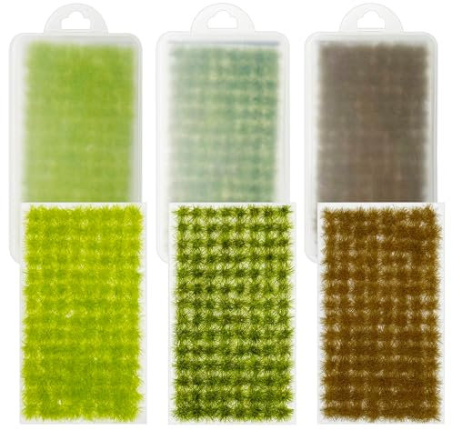 Cayway 312 Pz Static Grass Modelo Árbol Césped Mechones de Hierba Tuft, Modelo de Césped Estático para Tren Paisaje Ferroviario