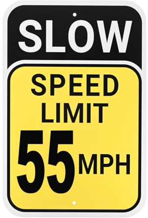M METERXITY Geschwindigkeitsbegrenzung 55 MPH Schild, 12 x 8 Aluminium Wasserdicht Verkehr Straßenschilder mit 2 vorgebohrten Löchern für den Außen/Innenbereich Metallstraßenschild