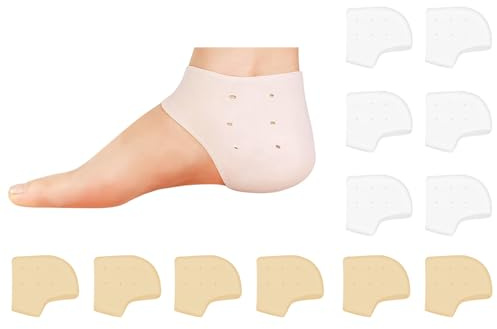 12 pcs Silicone Heel Protectors for Boots & Shoes Blister Prevention Cups with Gel Padding Ankle Guards for Plantar Fasciitis & Heel Spur Relief (Men/Women)