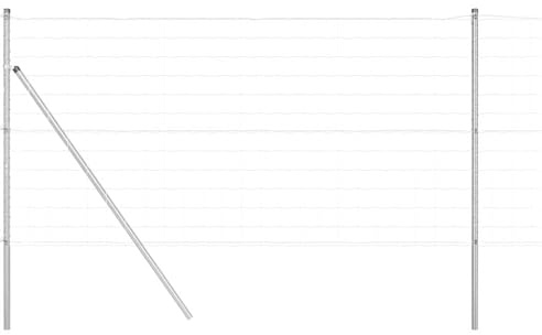vidaXL Recinto Euro con 7 Posti 1.4 x 10m in Acciaio Zincato | Recinzione da Esterni Resistente ai Raggi UV e Durevole, Perfetta per Barriere da Giardino o per Supportare Pannelli a Reticolo, Barrie