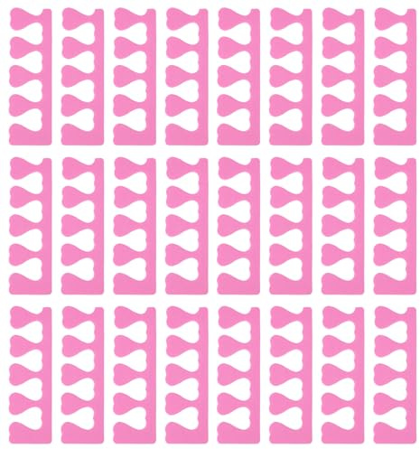 24 stycken tåseparatorer, nagellack, tåavskiljare, pedikyr tåseparatorer, halkskydd avståndshållare för pedikyrmanikyr, bekväm, rosa