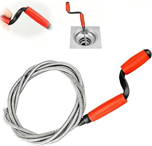 Rohrreinigungsspirale Universal 2.4m X 6mm Abflussreiniger Spirale Abfluss Rohrreinigung für Hartnäckige Verstopfungen, Rohrreiniger Spirale für Toilette, Waschbecken und Badewannenabflüsse