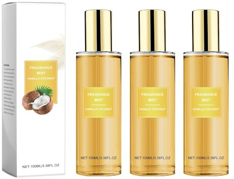 Vanilla Coconut Perfume, Vanilla Perfume Spray for Women, Long-Lasting Light Fragrances Mist for Hair and Body, 100ml (3Pcs, 100ml)