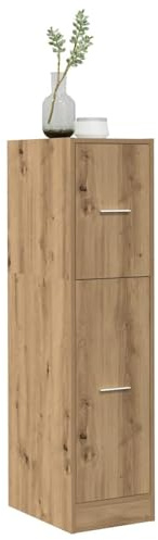 Fecpoo Armario farmacéutico de madera de roble Artisan, 30 x 41 x 118 cm, con guías de metal para un almacenamiento ordenado