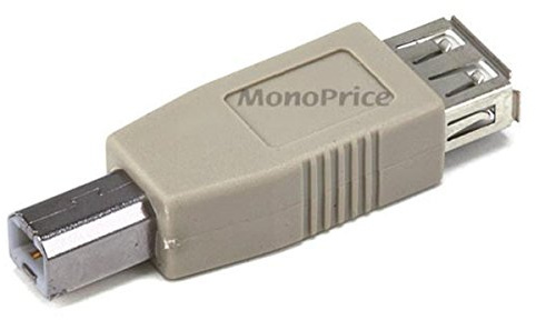 Monoprice USB 2.0 Type-A Female to Type-B Male Adaptor - Passive, Beige