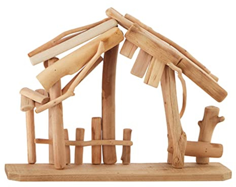 RAZ IMPORTS 15 WOODEN CRECHE MADE OF DRIFTWOOD FOR YOUR NATIVITY