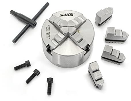 RATTMMOTOR 4-Backenfutter, Dreibackenfutter 100mm K12-100 Drehbankfutter, Selbstzentrierendes 4-Backen-Spannfutter Werkzeugmaschine für CNC Drehmaschine