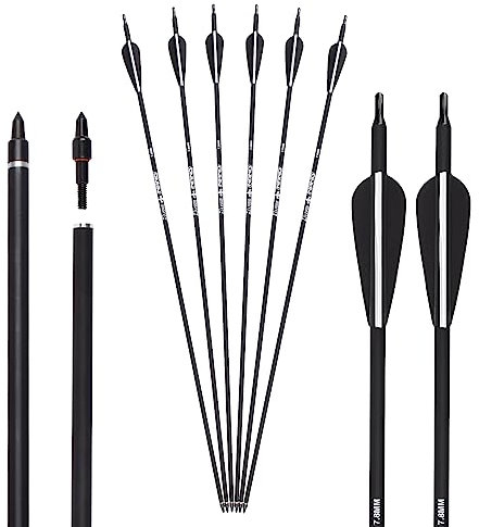 12er Pfeile für Bogenschießen 30 Zoll Carbonpfeile Erwachsene Jagdpfeile 500 Spine Bogen Pfeile für Recurvebogen Compoundbogen Langbogen