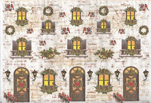 Zita´s Creative Rispapper 32 x 45 cm – julhus. Motiv halmsilke, halmsidenpapper, decoupage-papper