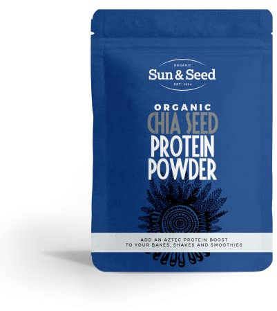 Organic Chia Seed Protein Powder 300g by Sun & Seed – High Protein, High Fibre, Low Fat – Plant-Based Superfood for Shakes, Smoothies, Baking & Cooking – Vegan, Non-GMO, Gluten-Free