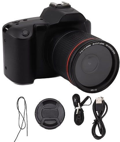 Fotocamera digitale 4K, fotocamera digitale WiFi da 64MP con schermo da 3,0 e fotocamera per il con zoom digitale 16X, anti-shake, visione notturna, fotocamera da viaggio