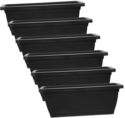 Milisten Jardinière Rectangulaire 6pcs sous-Pot pour Balcon Et Jardin Plastique Solide Taille Moyenne Facile à Utiliser pour Plantes D'intérieur Et D'extérieur