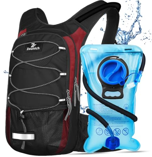 Zounich Hydration Backpack, Breathable Running Backpack with 3L Water Bladder, Large Capacity Hiking Rucksack Outdoors Hydration Bag Pack Perfect for Cycling Camping Fitness Climbing Fits Men & Women