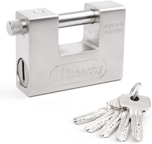 Ninsetinsoe Heavy Padlock with 5 Keys for Door Garage Warehouse, Container Padlock for Shipping Container