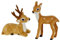 Flair Flower Tierfigur REH aus Kunstfell Realistisches Waldtier Statue Ornamente niedliches Pelz Plüschtier Wald-Pelztier Weihnachtsdeko Winterdeko, 2er Set