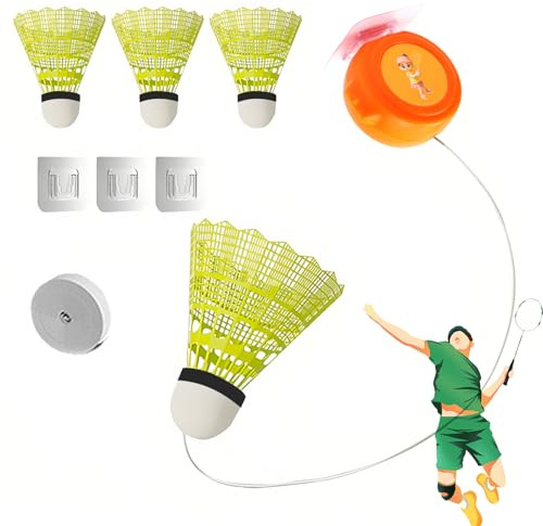 SI SEN 3 st Inspositiv Badminton Single Training, Badminton Rebound Training, Bärbar Badmintonövningsutrustning, för Badmintonträning