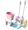 perfeclan Kids Cleaning Toy Housework Cleaning Toy Hands on Ability Dustpan House Cleaning Toy Pretend Play Housekeeping for Children , Pink bucket