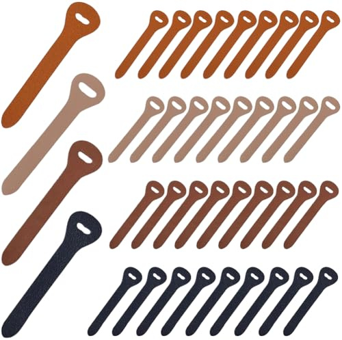 GORGECRAFT 40 Tirette de Fermeture Éclair en Cuir Véritable 4 Couleurs Style Vintage en Cuir de Vache pour Réparation de Fermeture Éclair pour Bricolage Veste Portefeuille Bagages Démarrage