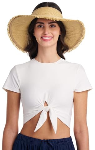 Women's Rolled Visor - UPF 50+ Sun Protection - Frayed in Natural