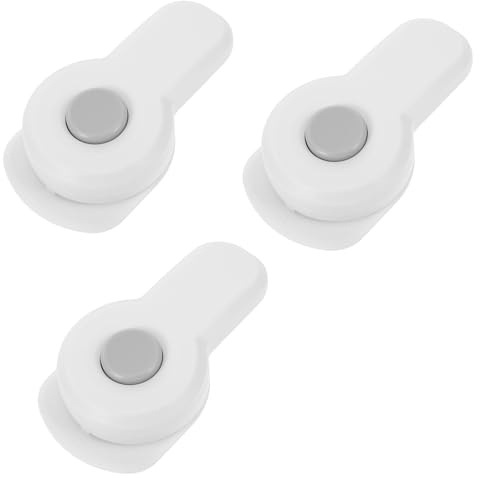 DECOMELODY 3 pezzi Serrature Sicurezza per Armadi e Mobili Blocca Porte e Antiusura Bianco Kit Sicuro e Facile da Usare per Casa