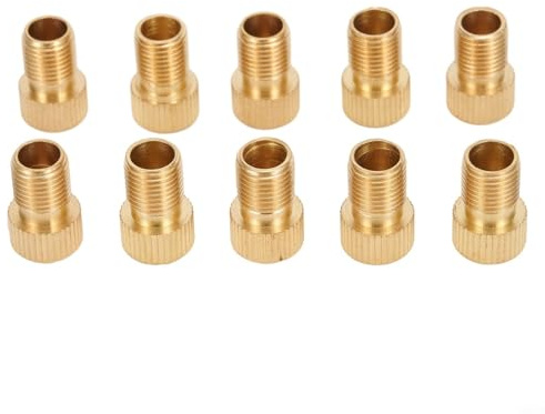 Oniissy 5/10 adaptadores de válvula para válvulas Dunlop y de coche, compatibilidad de gasolinera de cobre con SV/DV para TPV, dorado (5 piezas)
