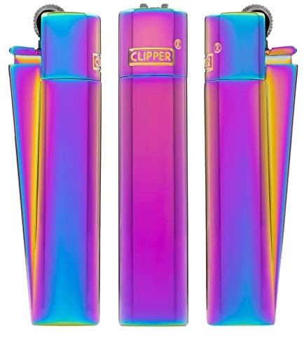 Mechero Clipper Metal con caja metalica- Rainbow x 1 Unidad