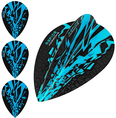 Harrows Rapide X Dart Flights - 100 Micron - Pear - 1 Set (3) (Aqua Blue)