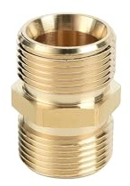 Adaptateur pour nettoyeur haute pression 22 mm mâle à 22 mm mâle en laiton avec vis et raccord de tuyau (Lot de 1)