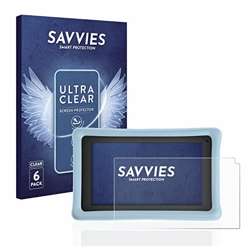 Savvies 6 Pack Screen Protector compatible with Pebble Gear 7 Kids Tablet Protection Film Clear