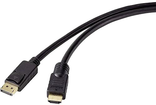 Renkforce DisplayPort/HDMI Adapterkabel DisplayPort Stecker, HDMI-A Stecker 15.00m Schwarz RF-4581872 DisplayPort-Kabel