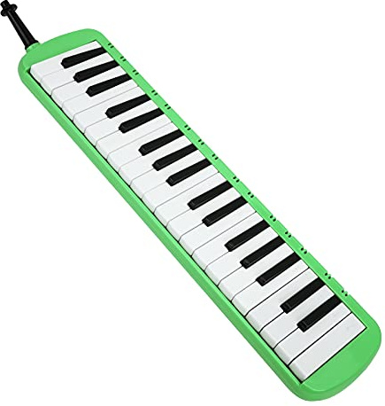 Melodica Piano, 37 Keys Portable Melodica for Music Education, Includes Mouthpiece, Blowpipe, and Carrying Bag (Green)
