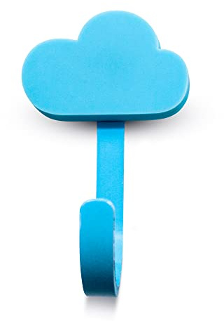DOJA Barcelona | Appendini Nuvola Azzurra | 47x77 mm | 4 Attaccapanni per Bambini | Appendiabiti per Stanza Ordinata | Stampelle Cameretta