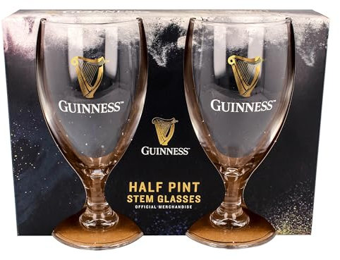 Shamrock Gift Company Guinness Lot de 2 verres à pied demi-pinte