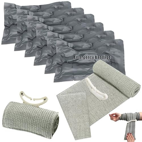 6 Stück Israeli Bandage, 6 Zoll Blutstillende Tourniquets Elastische Verband, Erste-Hilfe-Wunde Hämostatische Bandage Vakuumver Packung für Innen, Außen, Die perfekte Wahl für Ihre Notfallausrüstung