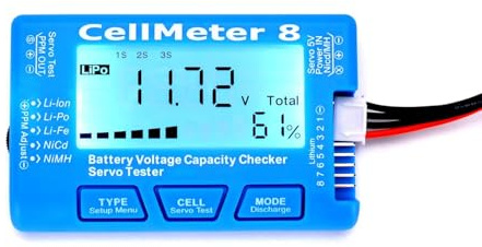 RC Cellmeter 8 Digital Battery Capacity Checker Controller Tester Voltage Tester for LiPo Life Li-ion NiMH Nicd Cell Meter (8 in 1 cellmeter)