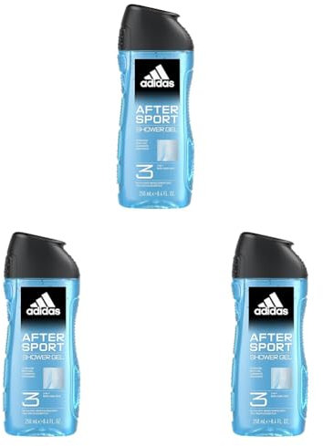 Adidas - After Sport Shower Gel, gel de ducha 250 ml (Paquete de 3)