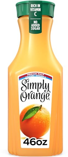Simply Orange Medium Pulp Orange Juice with Calcium and Vitamin D Bottle, 46 fl oz