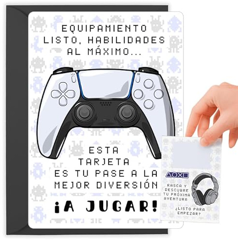 Tarjeta rasca videojuego | Vale regalo para rellenar | Incluye tarjeta rasca personalizable | Tarjeta para regalo | Idea de regalo original para parejas, amigos o familiares | Cupón sorpresa
