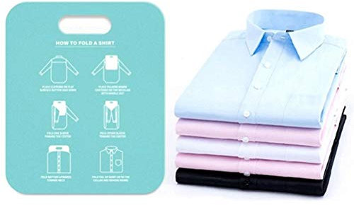 Planche à Dossiers de Chemise, Coins Arrondis Cordeaux Pliage Pliage PP Environmental Material Laundry, Garment Factory, Family Storage Room, Centre Commercial, école (BLUE)