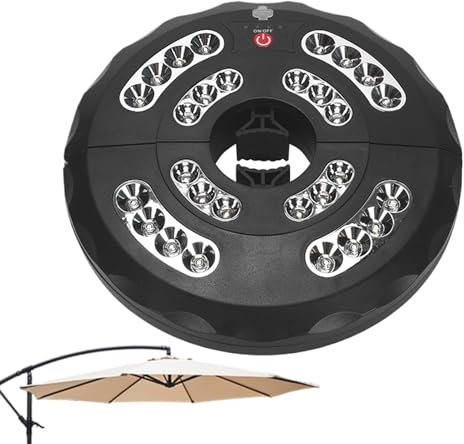 Outdoor Under Parasol Lights - Wireless Umbrella Lights - Waterproof Rechargeable Lamp with 3 Adjustable Modes for Garden Decoration, Pool, Camping, Barbecue, Gathering and Yard