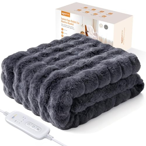 Keenstone Coperta Elettrica, Coperta Riscaldante Elettrica 180x130 CM 6 Pegnimento Automatico, 9 Livelli di Riscaldamento, Lavabile in Macchina, Casa Regalo Donne Uomini