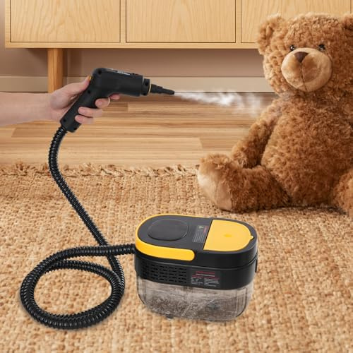Limpiador de vapor de alta presión de 1500 W, con depósito de 1600 ml y 8 accesorios, multiusos portátil Steam Cleaner para cocina, suelos, ventanas, baño, coche y muebles tapizados (A)