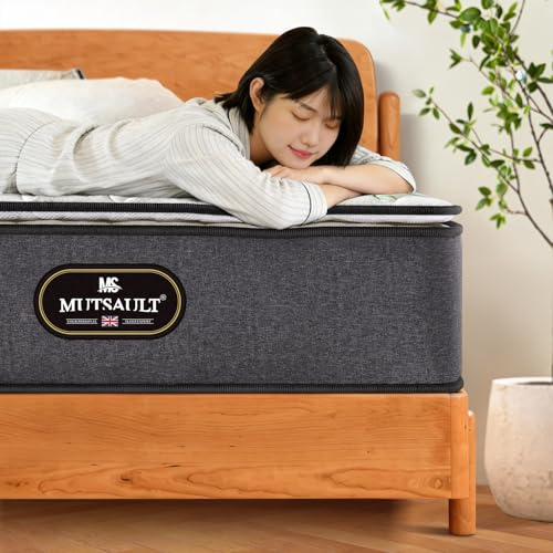Orthopaedic Double Mattress 4FT6 for Back Pain Relief, Luxe Pillow Top Hybrid 7-Zone Pocket Sprung Mattress with Cooling Gel Memory Foam & Breathable Bamboo Fibre Cover, Medium Firm, 27cm Deep