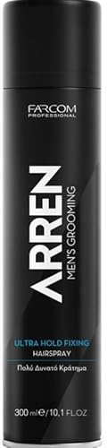 Farcom ARREN Men's Grooming Ultra Hold Fixing Hairspray, 300ml, Humidity Resistant with UV Filter