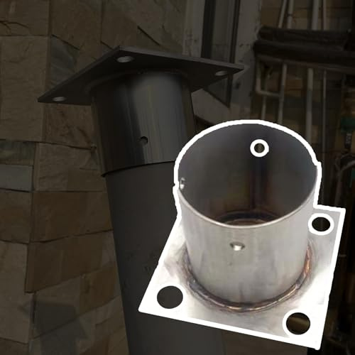 Wooden Fence Pavilion Base Bracket, Round Post Stand Bracket for Porch/Patio/Post Light/Flag Round Posts, Pavilion Base, Sturdy Construction(Dia 4.7 X 3.9IN(120 X 100MM),2 pcs)