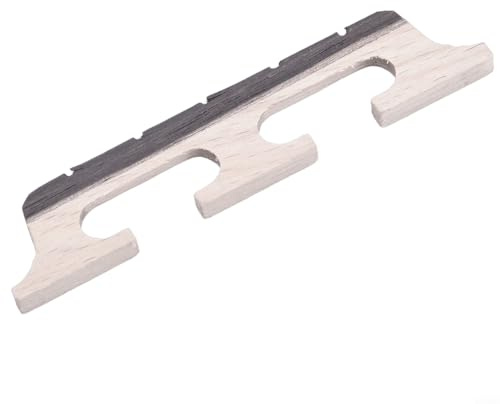 Puente banjo de madera de ébano para banjos de 4 cuerdas, 5 cuerdas y 6 cuerdas con diseño de tres pies y transmisión de tono claro (5 cuerdas)
